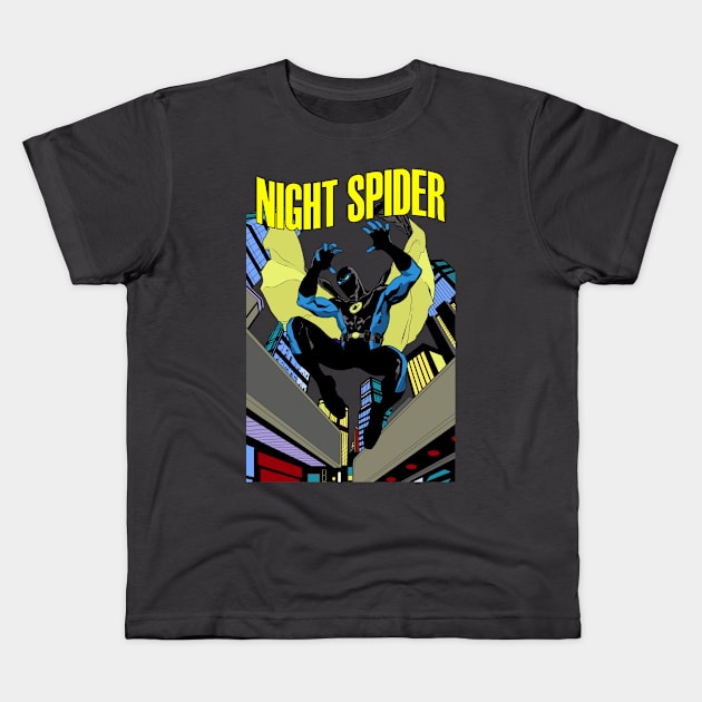 Night Spider 1 Kids T-Shirt by Blue Moon Comics Group